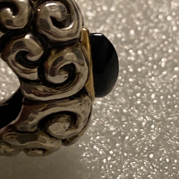 DIAN MALOUF Ring - Sterling Silver - 14K - Onyx - Size 7 - Picture 8 of 12